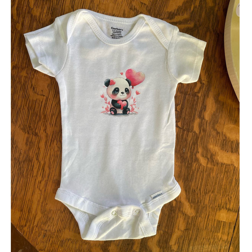 Panda Love & Hearts Unisex Infants Gerber ONESIES® Cute Baby Shower Gift 0-3M‎